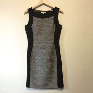 Calvin Klein Black and Grey Colourblock Sleeveless Shift Dress